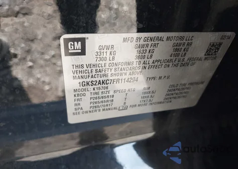 2015 GMC Yukon Sle z USA, uszkodzony, nr VIN 1GKS2AKC7FR114294